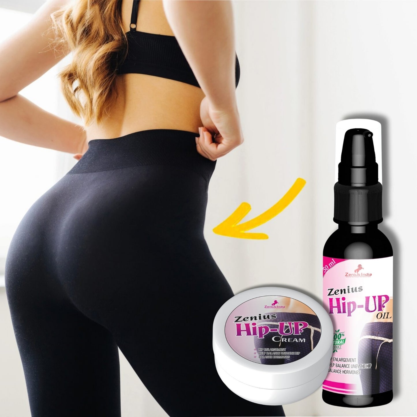 Zenius Hip Up for Hip Lift Up Massage Oil and Cream