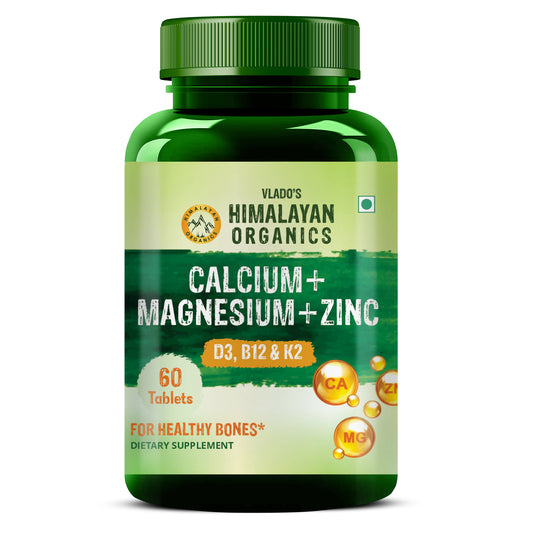 Himalayan Organics Calcium Magnesium Zinc D3 B12 & K2 Vitamin Capsule