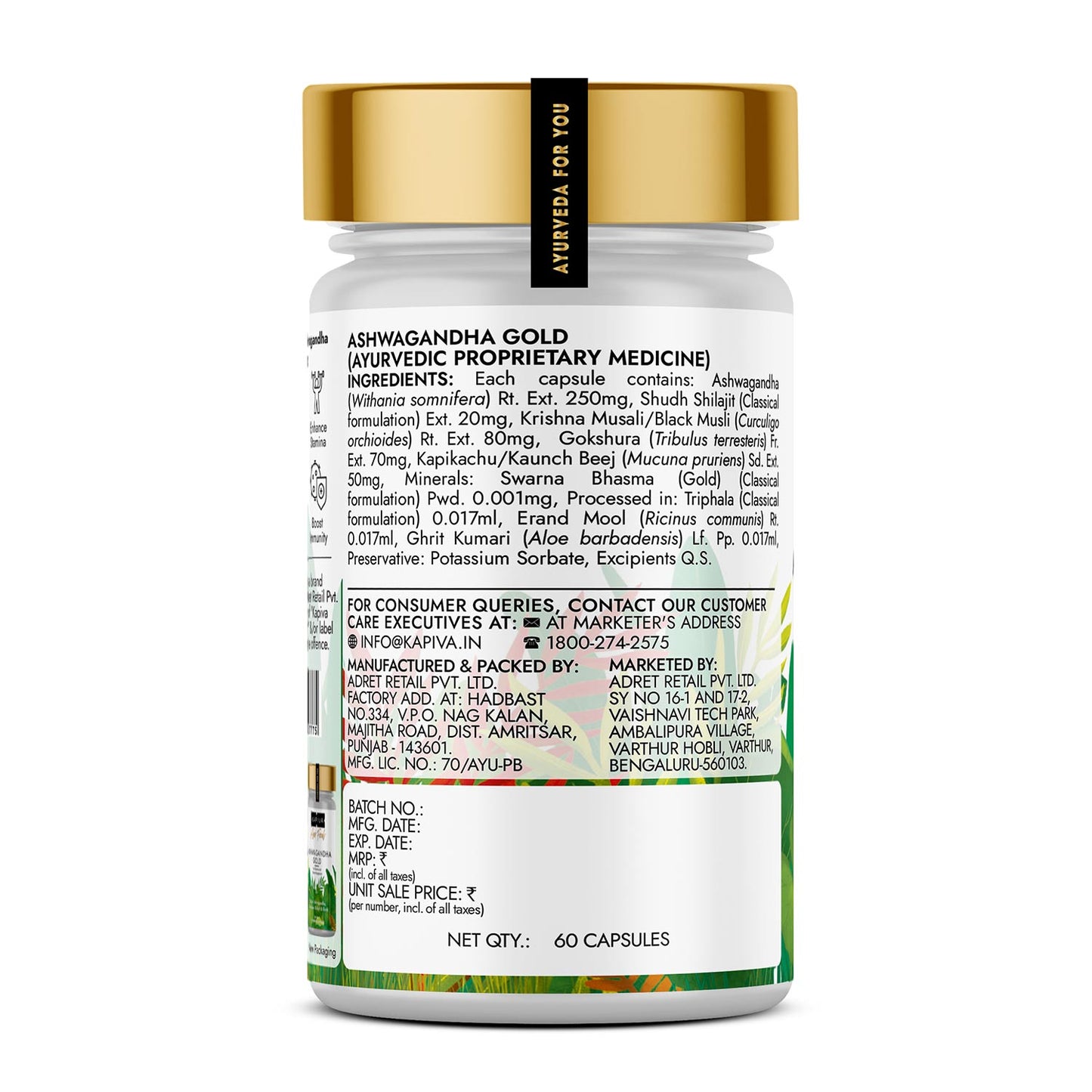 Kapiva ASHWAGANDHA GOLD CAPSULES