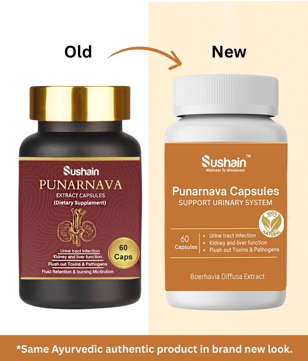 Sushain Punarnava Extract Capsules For Uti Kidney And Liver Care