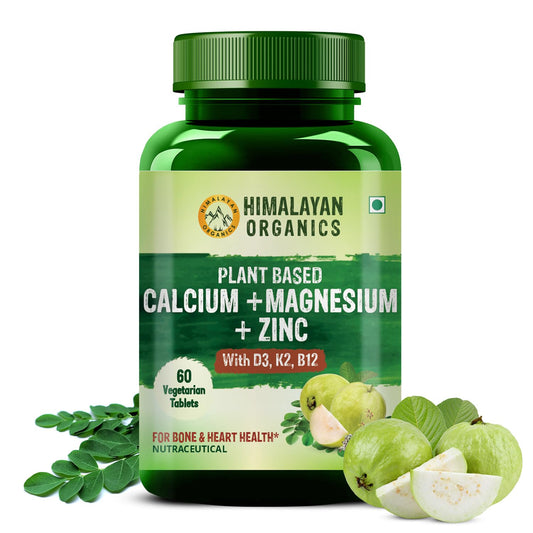 Himalayan Organics Plant Based Calcium Magnesium Plus Zinc with D3,K2 & B12 Vitamin Capsule