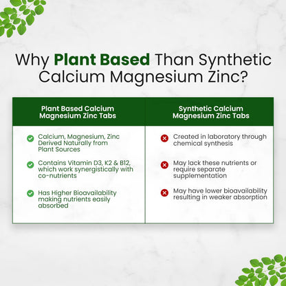 Himalayan Organics Plant Based Calcium Magnesium Plus Zinc with D3,K2 & B12 Vitamin Capsule